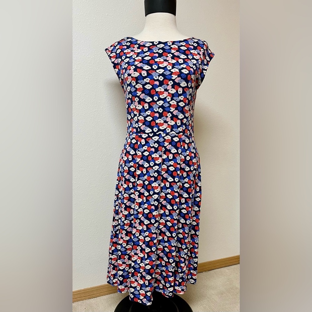 Boden Navy floral pattern dress women’s size 8R